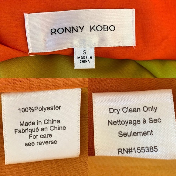 Ronny Kobo Timbra Ombre Chiffon Open V Back Dress Sz S - Picture 9 of 16